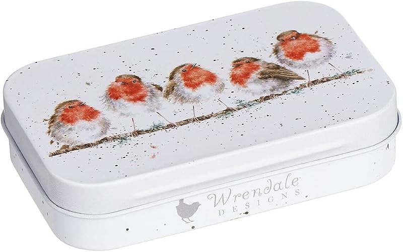 Wrendale Designs Jolly Robin Mini Tin 95x60x20mm Ideal Trinket Box