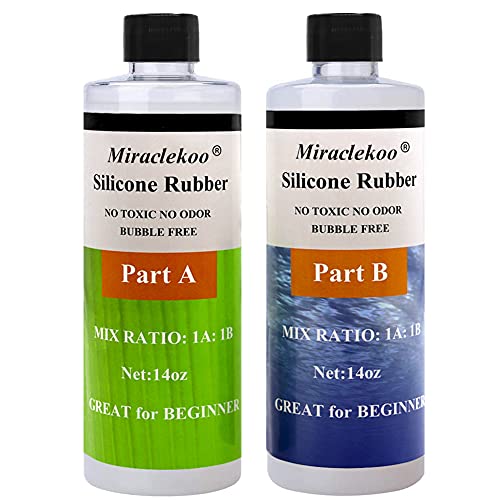 Miraclekoo Silicone Mold Making Kit Liquid Silicone Rubber 15A Molding Silicone Translucent Mold Making Silicone for Resin Molds, Soap Molds, Candle Molds, Silicone Molds Making, 28 oz