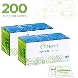 Care Touch Sterile Alcohol Prep Pads, Medium 2-Ply - 200 Alcohol Wipes