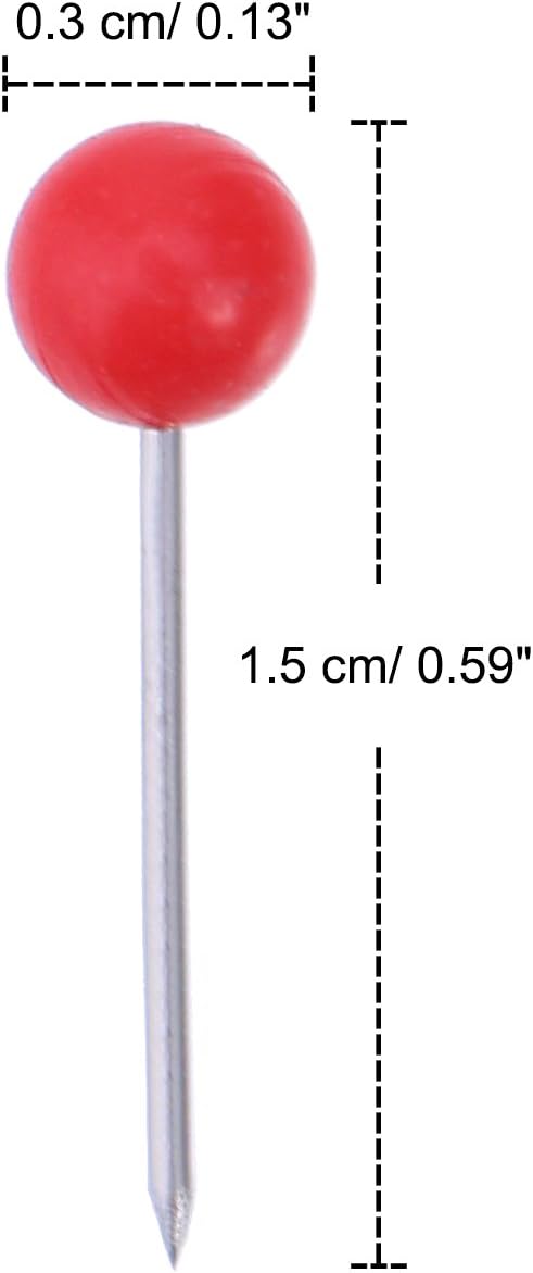 500 Pack Map Push Pins Map Tacks 1/ 8 Inch Small Size (Red) - Image 3