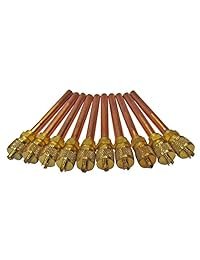 Lote de 10 válvulas de acceso de servicio + extractor de eje de núcleo y tapa 1 4" SAE x 1 4" OD x 4" tallo