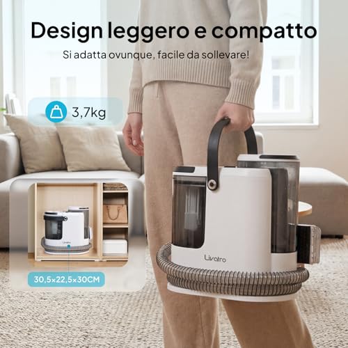 Livatro 1700W Steam Cleaner for Sofas, 15KPa Lava Upholstery, Steam Sofa Cleaner, Steam Sofa, 1.6L Tank, for Clean, Upholstered Furniture, Sofa, Car
