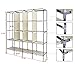 SONGMICS 67 Inch Wardrobe Armoire Closet Clothes Storage Rack 12 Shelves 4 Side Pockets, Quick and Easy to Assemble, Beige URYG44M