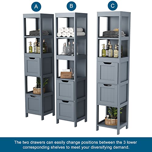 HOMEFORT Bathroom Storage Slim Tall Narrow Floor