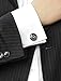 Salutto Men's Fahrenheit and Compass Cufflinks with Gift Box (Black2)