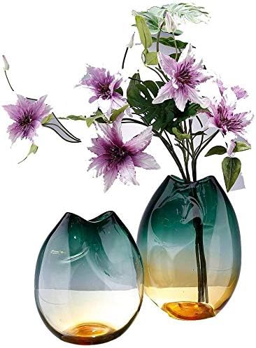 Amazon Co Jp ガラスの花瓶手作りの花瓶グラデーション肥厚ダイヤモンドスター21 の25センチメートル Lqx Size 2pcs ホーム キッチン