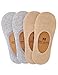 VERO MONTE 4 Pairs No Show Socks Women Cotton Sports Liners (NUDE+GREY, 8-9.5)