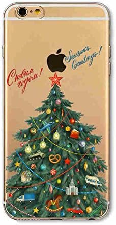 Case for iPhone 5S/iPhone SE Christmas, Soft Slim Silicone Clear Protective Gel TPU Phone Case for 4.0" iPhone 5S/iPhone 5/iPhone SE Xmas Cute Santa Garland Snowflake Back Skin Cover