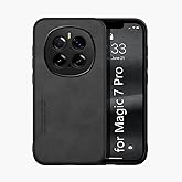 Kepuch Silklike Case Compatible for Honor Magic 7 Pro - Magnetic Holder Built-in Metal Plate Cover Bumper - Black