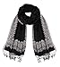 Peach Couture Women's Ravishing Reversible Jacquard Paisley Shawl Wrap Pashmina Black White
