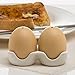 Egg Shaped Salt and Pepper Shakers by Almara Range - Novelty Gloss Ceramic Shaker Set - Salt and Pepper Holders For Table, Baking, and Cooking - Cute, Fun Farmhouse Themed Kitchen Accessory and Gift