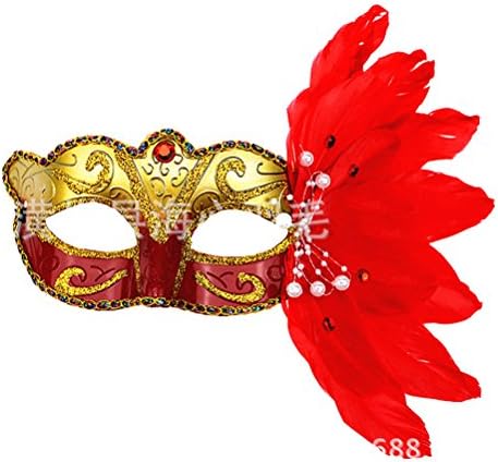 Clmund Halloween Mask Make Up Prom Masquerade Christmas Feather Painted Birthday Party Mask