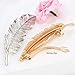 Tinksky Leaf Shaped Hair Clip Pin Claw Headwears Hair Accessories Pack of 2 (Golden+Silver)