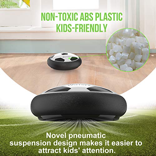 WisToyz Kids Toys Hover Soccer Ball Set with 2 Goals Indoor Outdoor Sports Air Soccer Set Foam Bumper LED Light Game Ball Toy for Kids Boys Girls Toddler Age 3,4,5,6,7,8-16 Inflatable Ball Included