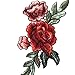 SUSHAFEN 2 Pcs Rose Flower Sew On Patch Floral Embroidered Applique Patches for Dress, T-shirt, Shoes,Coat