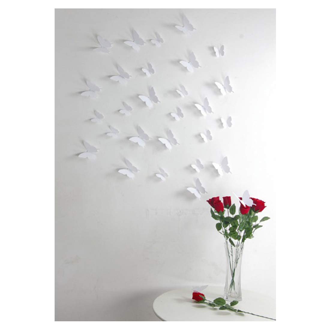 Ambiance-Live Set of 12 White Butterfly 3D Stickers
