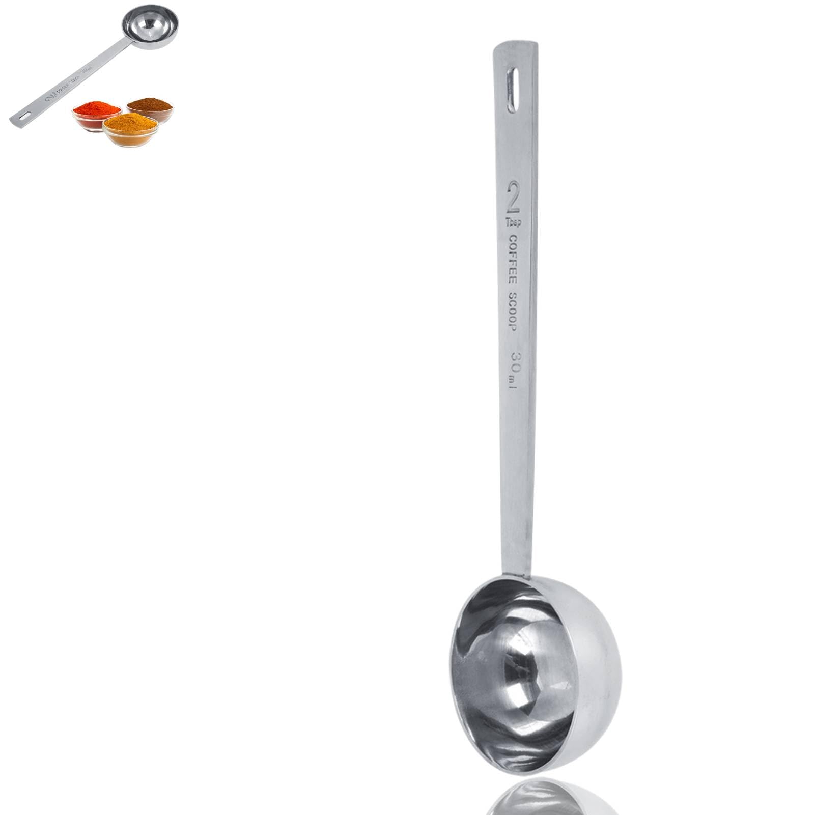 Stainless Steel Coffee Scoop,30ml Coffee Scoop,Coffee Measuring Scoop with Long Handle Metal Scoop Coffee Tea Grains Measure Tablespoon Tea Measuring Spoon Kitchen Cooking Tool,6.4x1.7inch