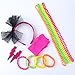 Coobey 80s Neon Bracelet Necklace Bow Headband Fishnet Gloves Lighting Earring