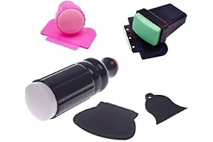 Goliton 3 Sets Nail Art Stamping Stamper + Scraper Set Nail Printing Template Tool
