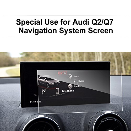 Audi Q2 Q7 2017 2018 Car Navigation Screen Protector Glass,LFOTPP [9H] Clear Tempered Glass Center Touch Screen Protector Against Scratch High Clarity