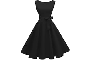 Hanpceirs Women's Boatneck Sleeveless Swing Vintage 1950s Cocktail Dress New