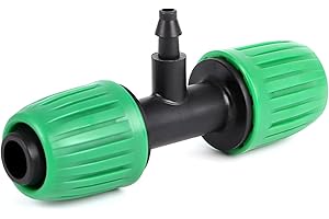RedChili 12 Pcs 1/2" to 1/4" Drip Irrigation Fittings, Drip Irrigation 1/2 Inch (1/2" ID x0.6-0.65" OD) To 1/4 Inch Tubing Reducing Tee Adapter 1 2" x 1 4" Irrigation 3 Way Tee Splitter Connector