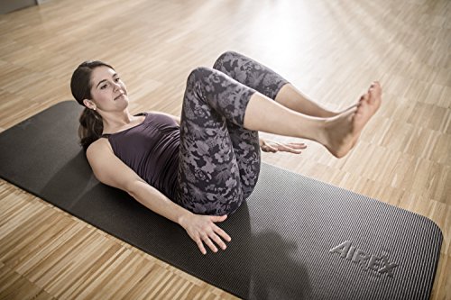 Airex Yoga / Pilates Padded Exercise Mat, 75 x 24 x 1/4 Inches thick, Charcoal (75123) - Thumbnail 2