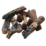 Regal Flame 9 Piece Petite Set of Ceramic Wood Gas Fireplace Logs Logs for All Types of Indoor, Gas Inserts, Ventless & Vent Free, Propane, Gel, Ethanol, Electric, or Outdoor Fireplaces & Fire Pits.