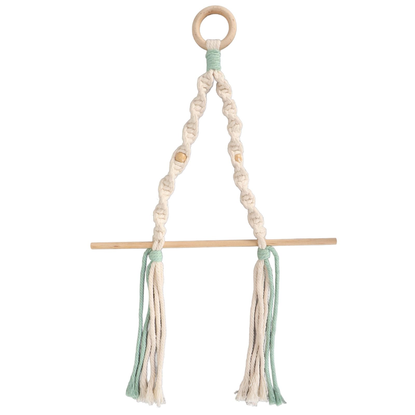 Boho Macrame Paper Towel Holder Wall Mounted, Handmade Cotton Rope with Wooden Accents, Wall Mount Paper Towel Holder for Kitchen, Bathroom, Farmhouse Decor