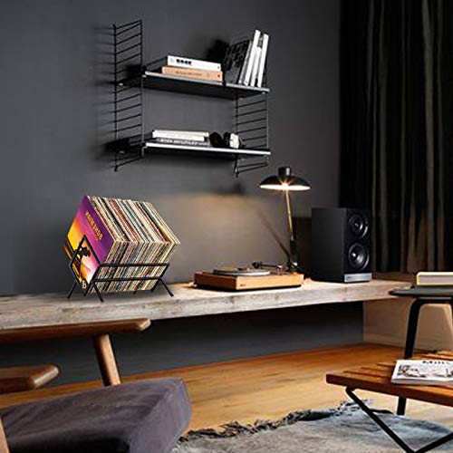 JB EDGE Vinyl Record Holder, Quality LP Rack display up to 100 Albums