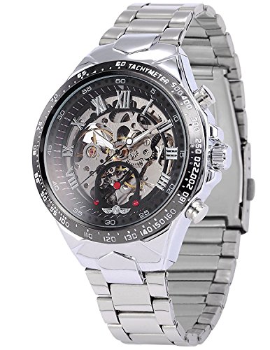Men's Stainless Steel Band Skeleton Automatic Mechanical Wrist Watches Men's Stainless Steel Band Skeleton Automatic Mechanical Wrist Watches