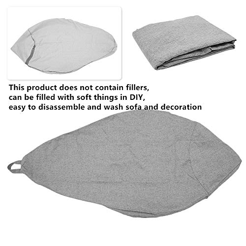 ODOMY Stuffed Animal Storage Bean Bag Chair Cover (Without Filler) for Kids and Adults, S M XL Stuffable Zipper Beanbag Covers for Organizing Children Plush Toys or Memory Foam with Three Side Pockets