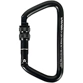 Screw Locking Carabiner 60KN - Fusion Climb® Tahoe - Professional Rock Climbing Carabiner - Heavy Duty Steel Clip - Screw Locking Carabiner for Climbing, Rappelling, D Shaped - UIAA