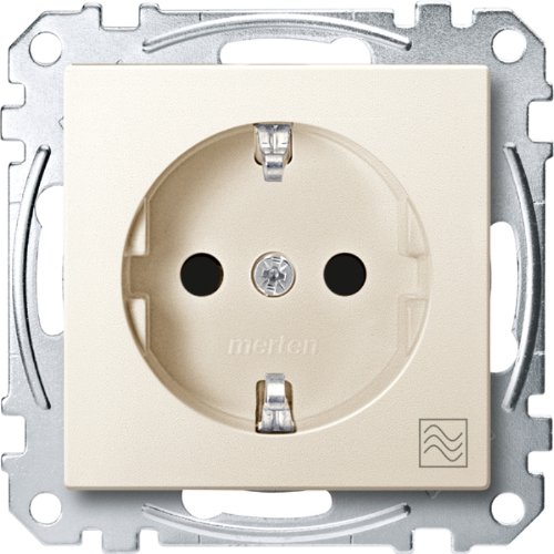 Merten MEG2356 312-0444 SCHUKO Socket Outlet with Labelling Microwave, BRS, Plug-in Terminals, White, System M