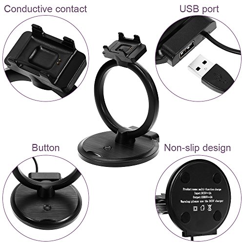 Zacro-Fitbit-Charge-2-Charger-Fitbit-Charge-2-Charging-Stand-Fitbit-Charge-2-Charger-Accessory-2-in-1-Charger-Stand-for-Fitbit-Charge-2-and-Universal-Cell-Phone-Black