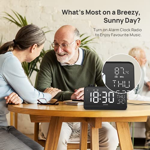 Alarm Clock for Heavy Sleepers, WINEES Digital Clock White Noise