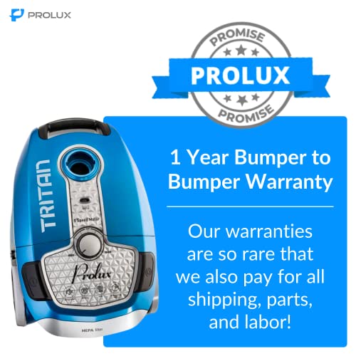 Prolux Tritan Bagged Canister Vacuum with HEPA Filtration and Complete