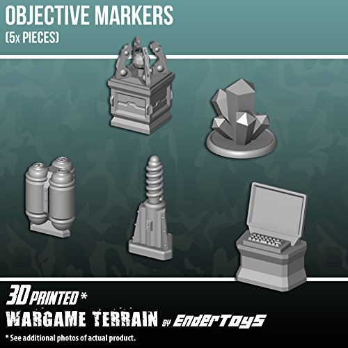 Objective Markers, Terrain Scenery for Tabletop 28mm Miniatures Wargame, 3D Printed and Paintable, EnderToys