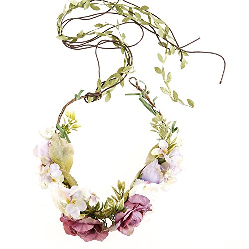 Qhome Newly arrived Boho Rattan Flower Vine Crown Floral Wedding Garland Flower Headband