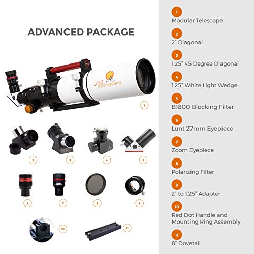 51mKK38p4uL Lunt Solar Systems - Day & Night Professional Telescope, All-in-one 100mm Aperture Refractor Astronomy Kit for Observing The Sun & Space (LS100MT Advanced Package) - Image 4
