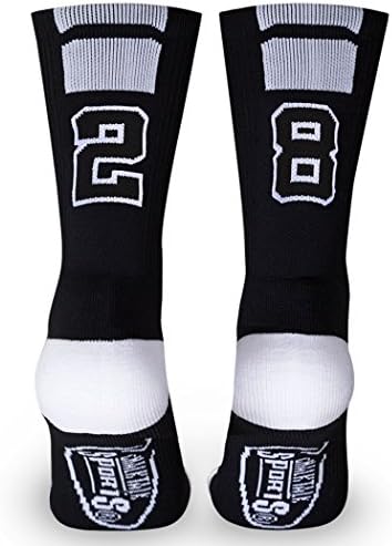 ChalkTalkSPORTSCustom Team Number Socks | Youth & Adult Athletic Performance Socks | Black Number Socks | Choose Your Number