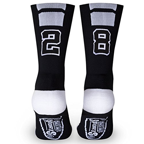 ChalkTalkSPORTSCustom Team Number Socks | Youth & Adult Athletic Performance Socks | Black Number Socks | Choose Your Number