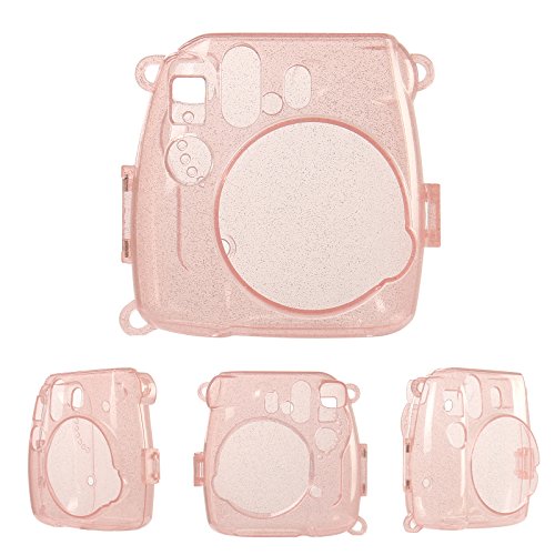 Katia Camera Case Bag Compatible for Fujifilm Instax Mini 9 Instant Camera, also for Fujifilm Instax Mini 8 Instant Film Camera with Strap - Shining Pink