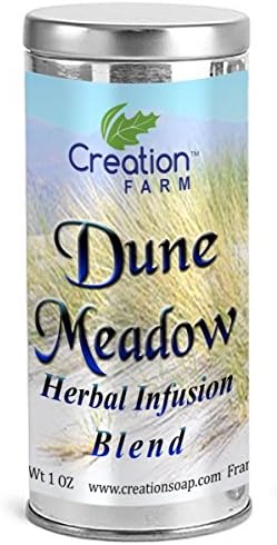 CREATION FARM, Dune Meadow Herb Tea, Herbal Bulk Loose Tisane, Whole Leaf Flower Blend for Beverage Infusion, Calendula, Lemon Balm, Echinacea, Mints, Rose, Holly Hocks, Hibiscus, Mallow's