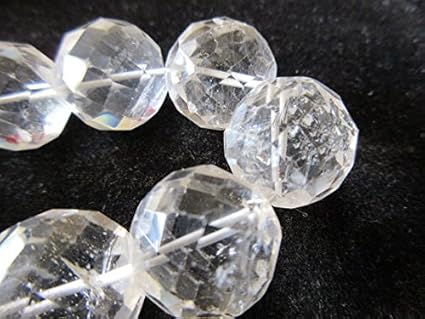 Naturel Cristal De Roche A Quartz Micro Perles Rondes A Facettes Perles De Cristal De Quartz 14 Mm A 20 Mm Perles 12 7 Cm Amazon Fr Cuisine Maison