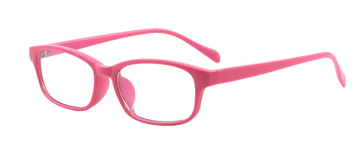 Outray Kids Blue Light Filter Computer Glasses for Blocking UV Blue Ray Minimize Headache Anti Digital Eye Fatigue Pink Frame
