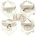 Bandana Bibs for Boys and Girls - Best for Drooling and Teething - 100% Natural Colored Organic Cotton Drool Bibs - 4 Packs, Perfect Baby Gift Set