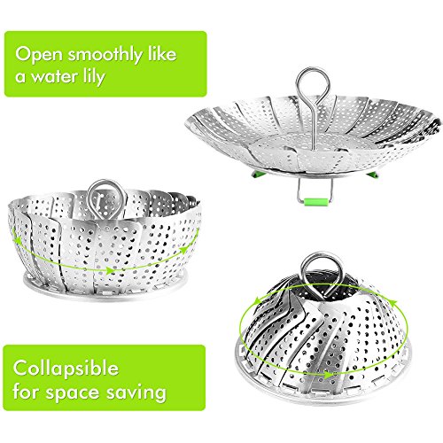 Vegetable Steamer Basket Stainless Steel Collapsible Steamer Insert for