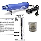 Embossing Starter Kit with Embossing Heat Tool, Ranger Embossing Pens (Clear and Black), Ranger Super Fine Gold Embossing Powder and Embossing Tips