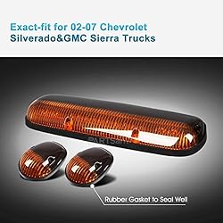 Partsam 3PCS Amber LED Cab Roof Marker Light Top